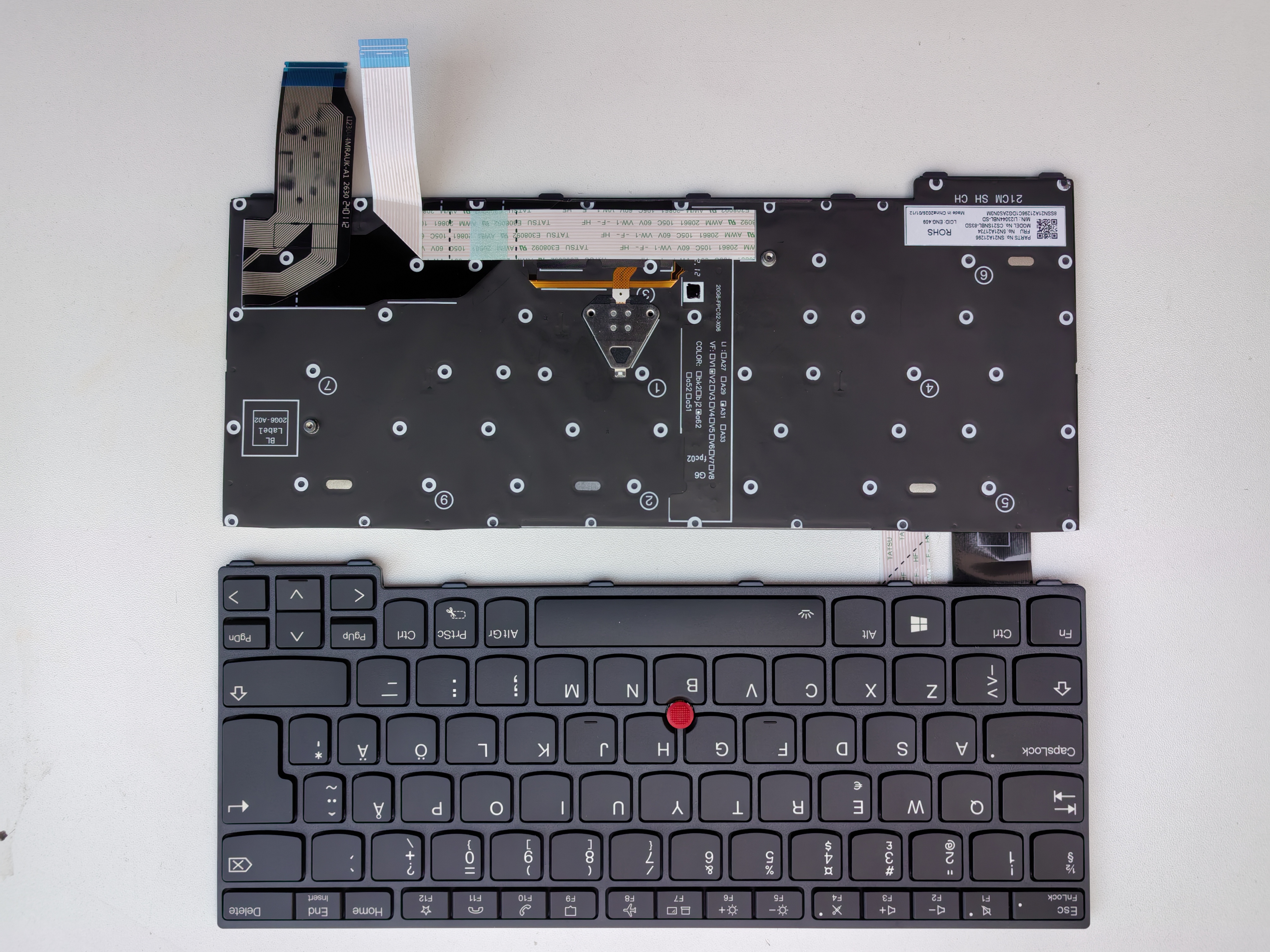 Picture of New Replacement Laptop Keyboard For IBM X13 second generation/X13 GEN2/L13 GEN2 BLACK FRAME BLACK With Point Backlit Other Language Layout